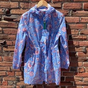 JOULES Right As Rain Packable Waterproof Hooded Jacket, Sz 4